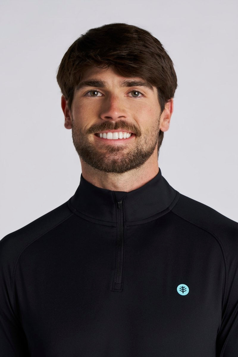 Men's Fairway Golf Pullover | Black UPF 50+