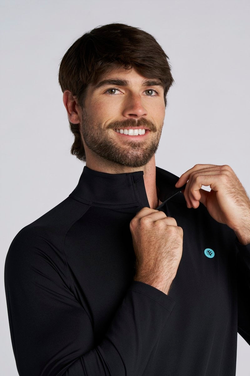 Men's Fairway Golf Pullover | Black UPF 50+