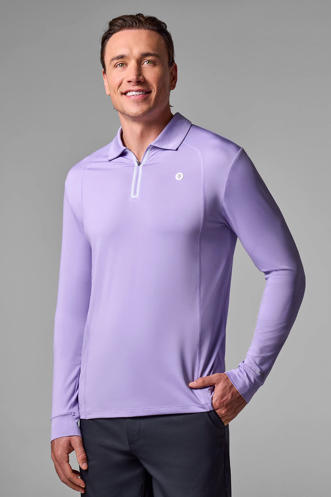 Men's Long Sleeve Golf Polo | Lavendula