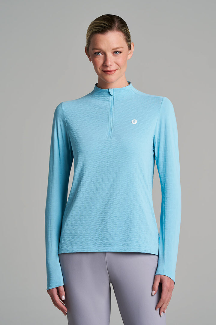 Women's Long Sleeve Pullover | Arctic Blue Diamond Jacquard