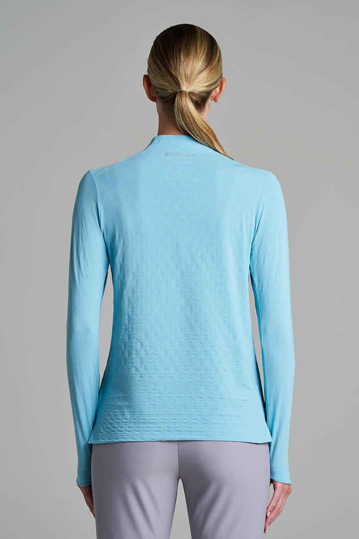 Women's Long Sleeve Pullover | Arctic Blue Diamond Jacquard