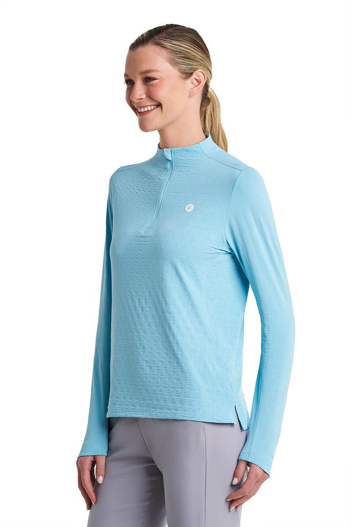 Women's Long Sleeve Pullover | Arctic Blue Diamond Jacquard