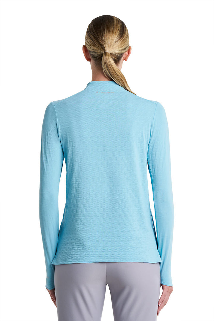 Women's Long Sleeve Pullover | Arctic Blue Diamond Jacquard