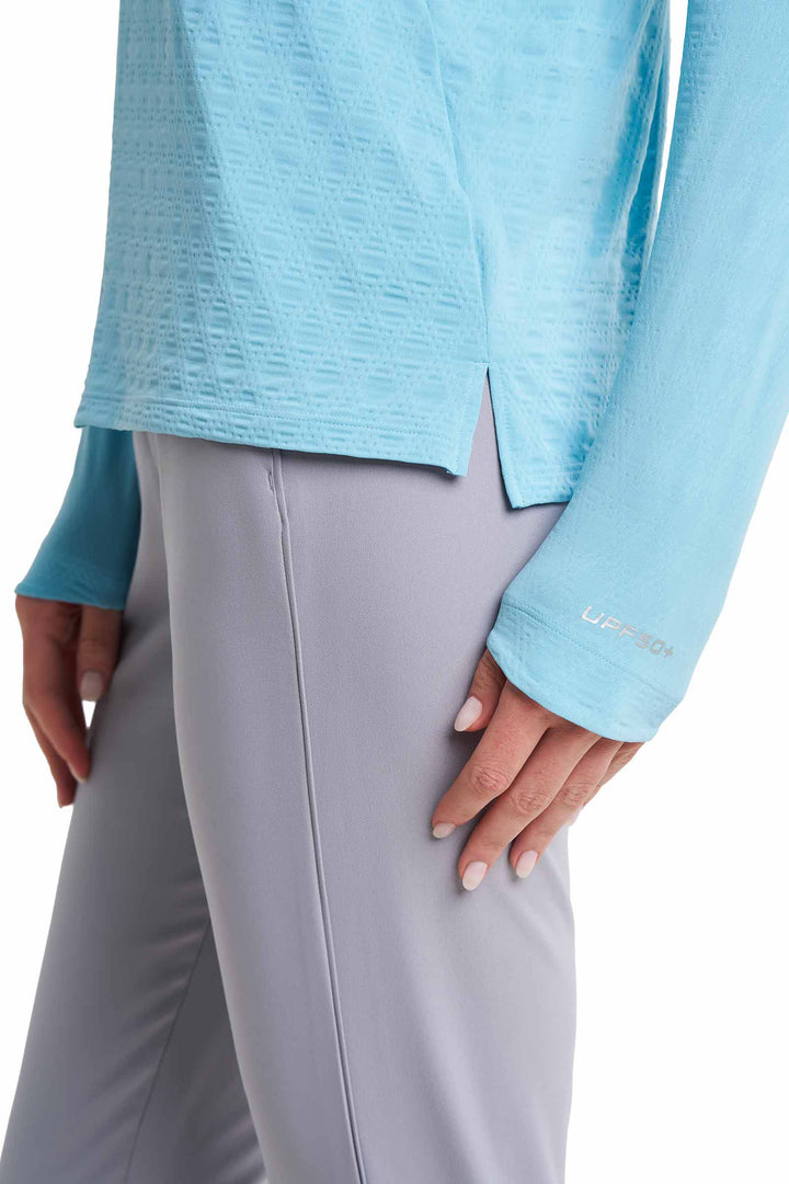 Women's Long Sleeve Pullover | Arctic Blue Diamond Jacquard
