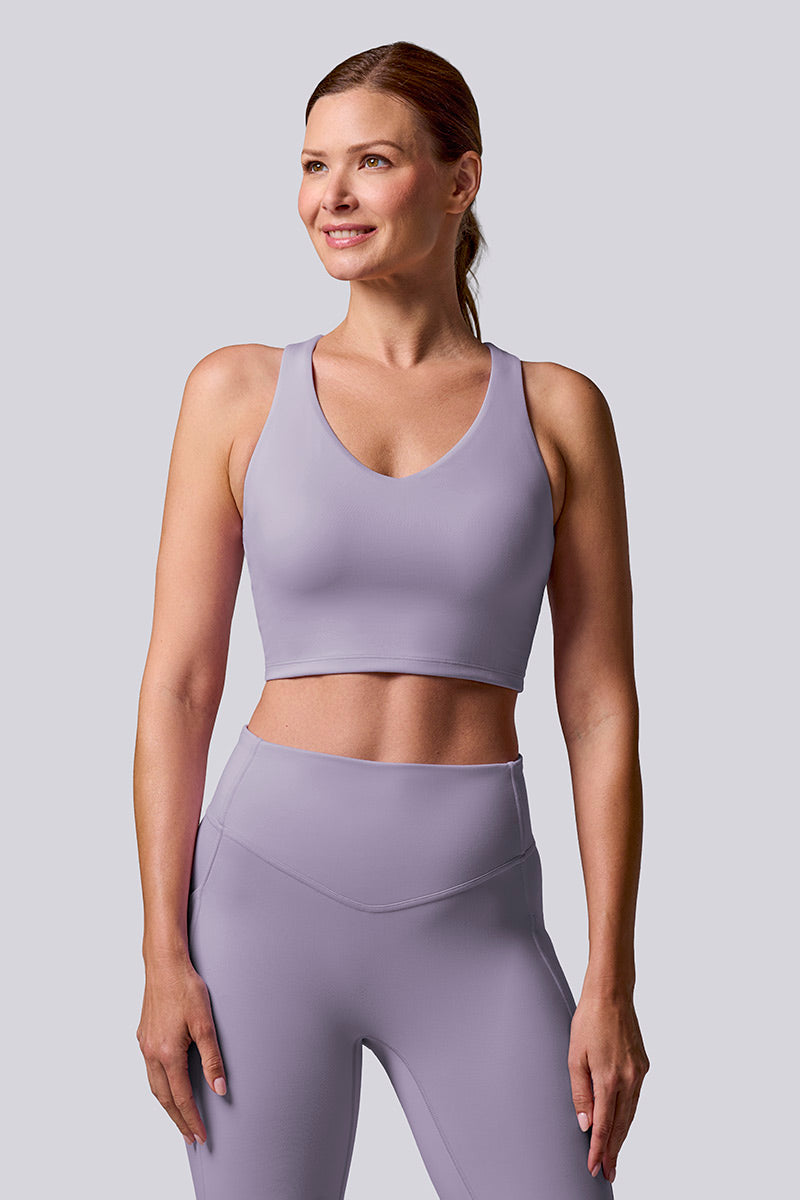 Women's Ananda Long Yoga Sports Bra | White UPF 50+