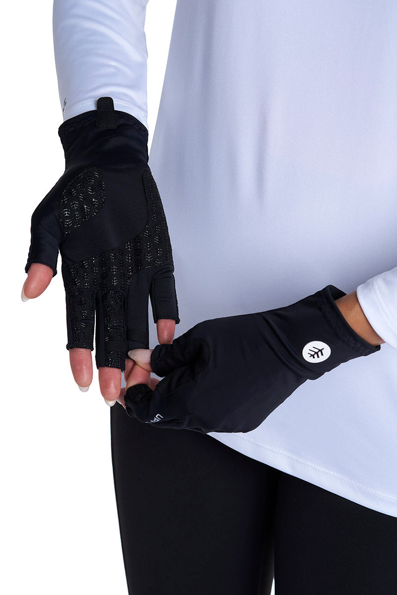 Unisex MaxShield Multi-Sport Fingerless Gloves | Sleek Grey UPF 50+