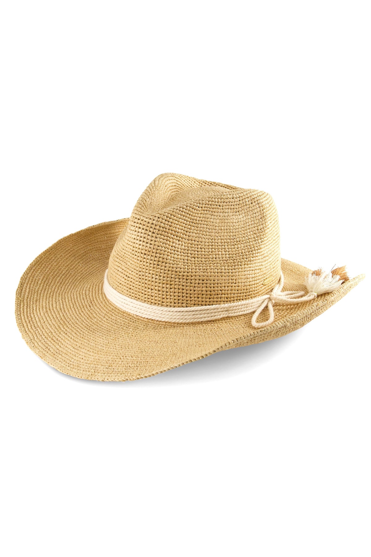 Raffia Wide Brim Western Hat | Natural UPF 50+ display picture 1