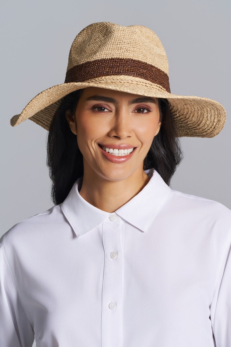 美品 marihoja 【Weave Raffia Fedra Hat】 Playa Crochet Raffia Fedora | Natural UPF 50+