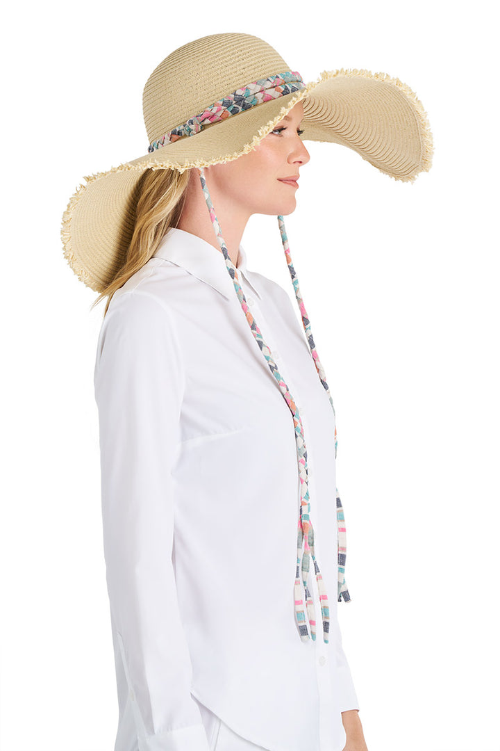 Large Brim Floppy Sun Hat | Natural Stripe