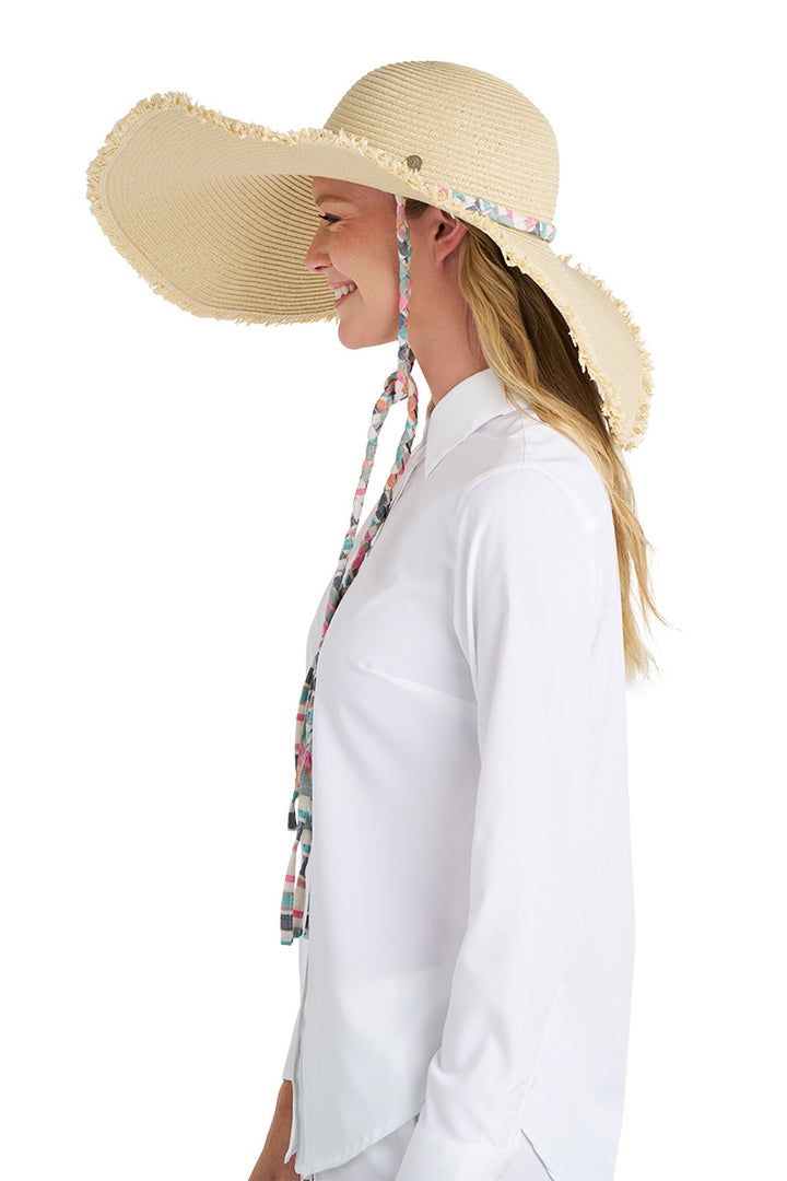 Large Brim Floppy Sun Hat | Natural Stripe