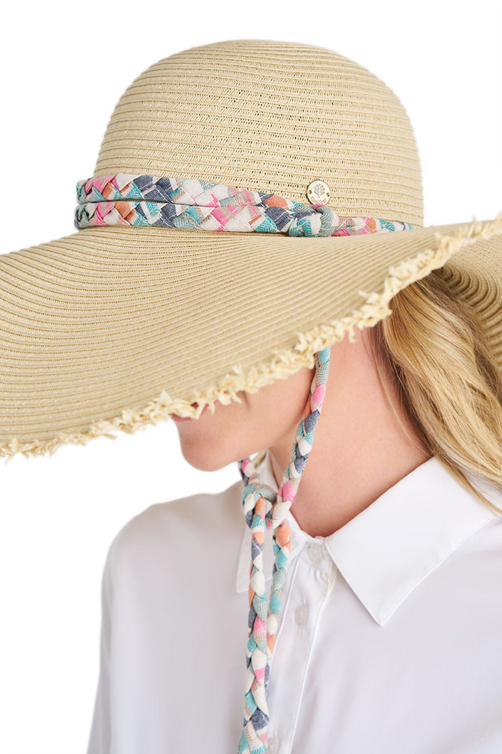 Large Brim Floppy Sun Hat | Natural Stripe