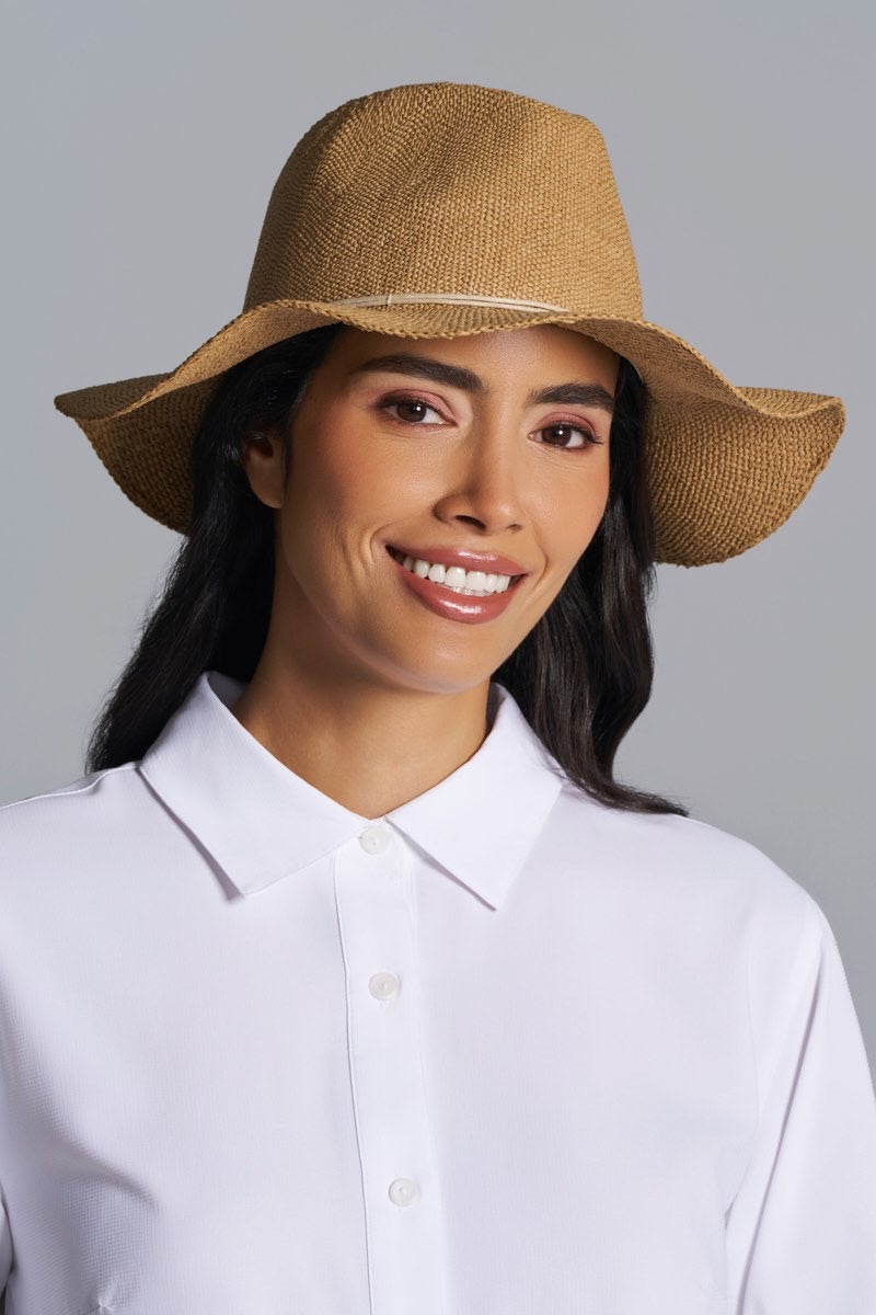 Women's Isla Hand Woven Fedora | Toast UPF 50+