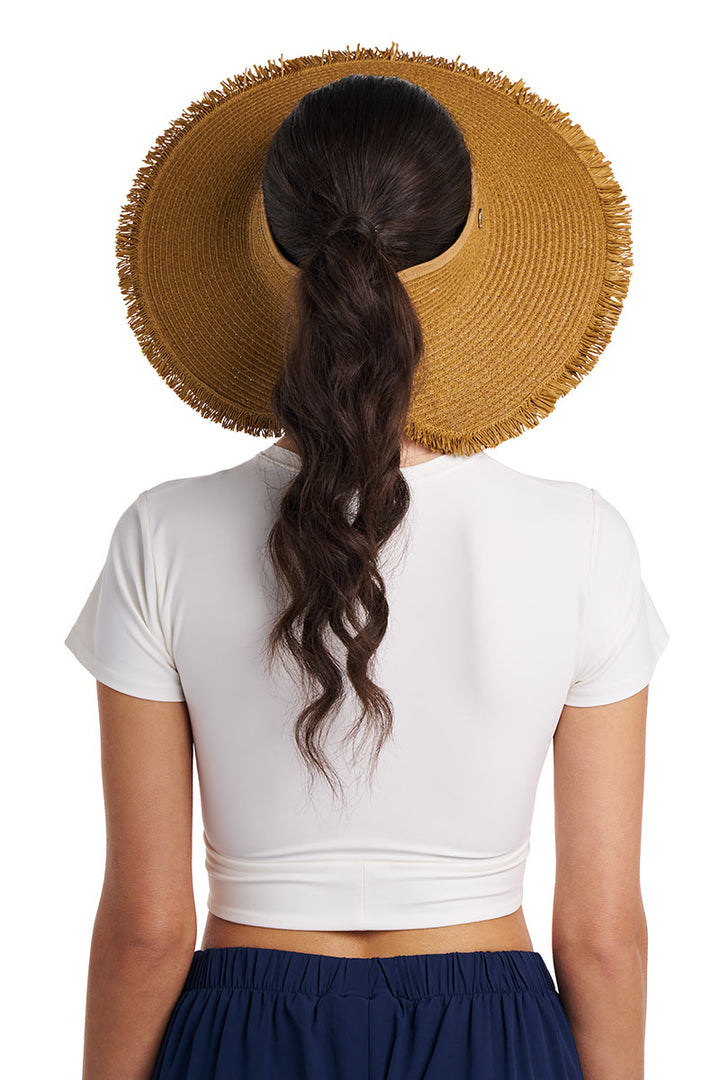Women's Frayed Coolibar Rolled Packable Braid Visor | Natural