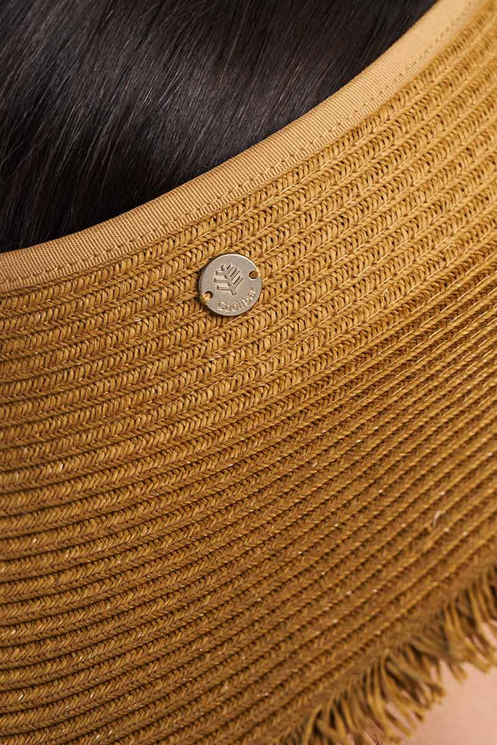 Women's Frayed Coolibar Rolled Packable Braid Visor | Toast