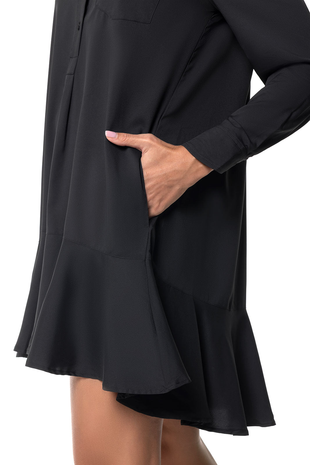 Women's Castaneda Flared Shirt Dress with Long Sleeves