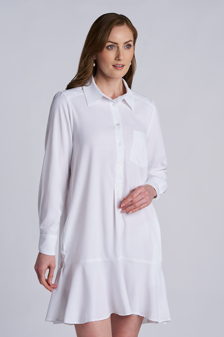 Women's Castaneda Flared Shirt Dress with Long Sleeves | Black UPF 50+ Women's Castaneda Flared Shirt Dress with Long Sleeves | Black UPF 50+