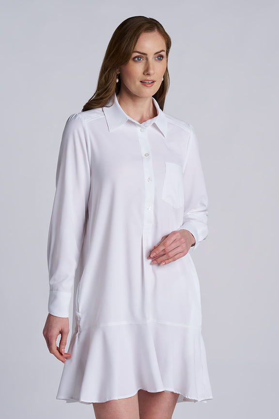 Women's Castaneda Flared Shirt Dress with Long Sleeves