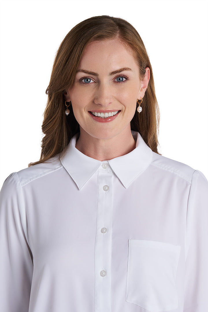 Women's Castaneda Flared Shirt Dress with Long Sleeves | Periwinkle Isla Bonita UPF 50+ Women's Castaneda Flared Shirt Dress with Long Sleeves | Periwinkle Isla Bonita UPF 50+