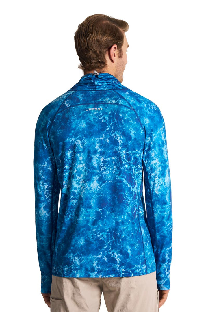 Men's Long Sleeve Fishing T-Shirt | Blue Water Print