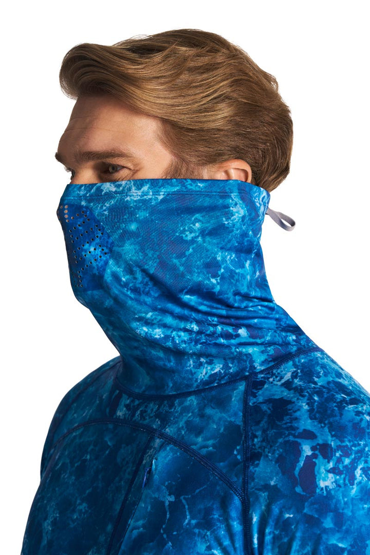 Men's Long Sleeve Fishing T-Shirt | Blue Water Print