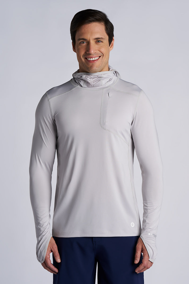 Men's Vented Andros Fishing Hoodie | Sleek Grey UPF 50+