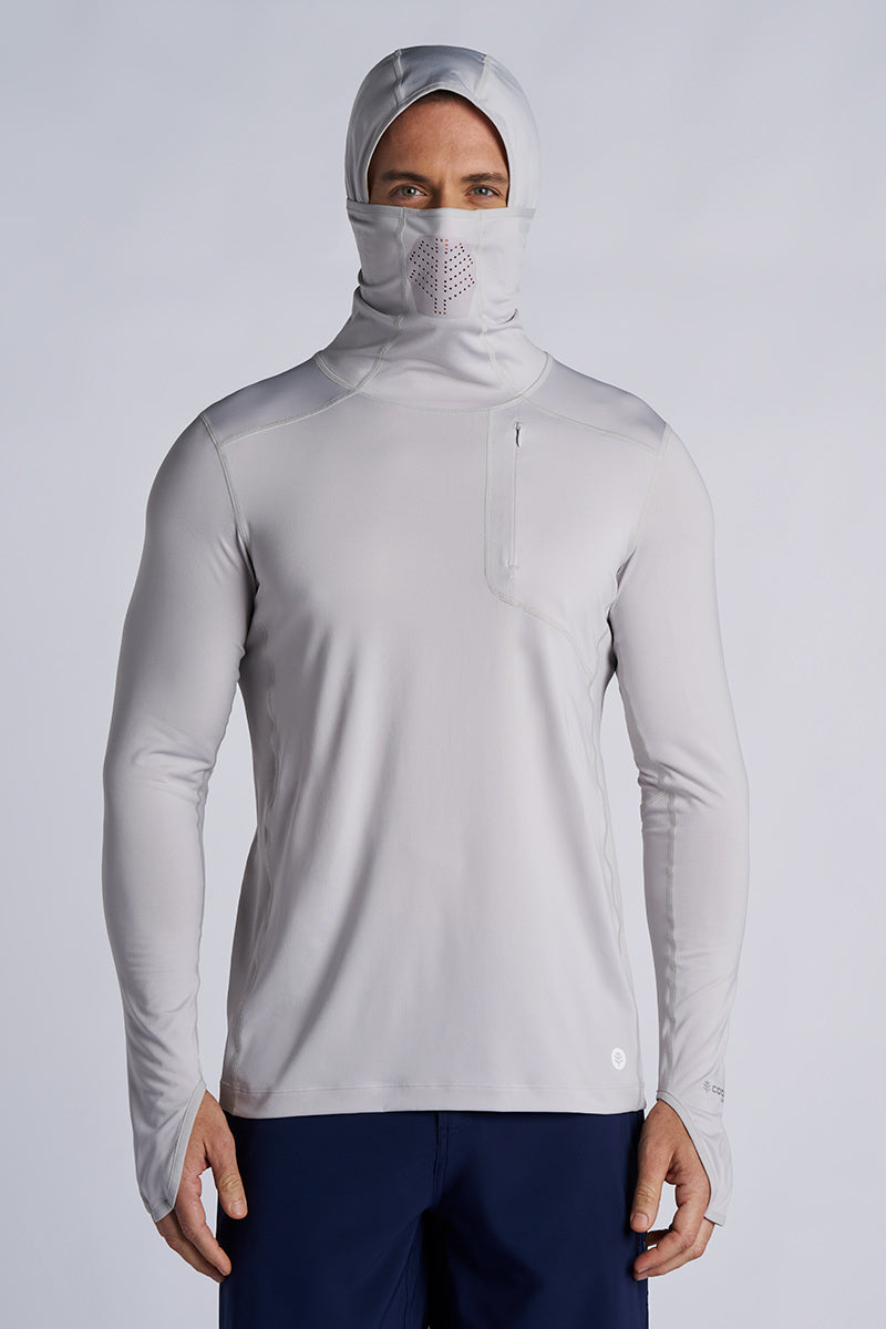 Men's Vented Andros Fishing Hoodie | Sleek Grey UPF 50+