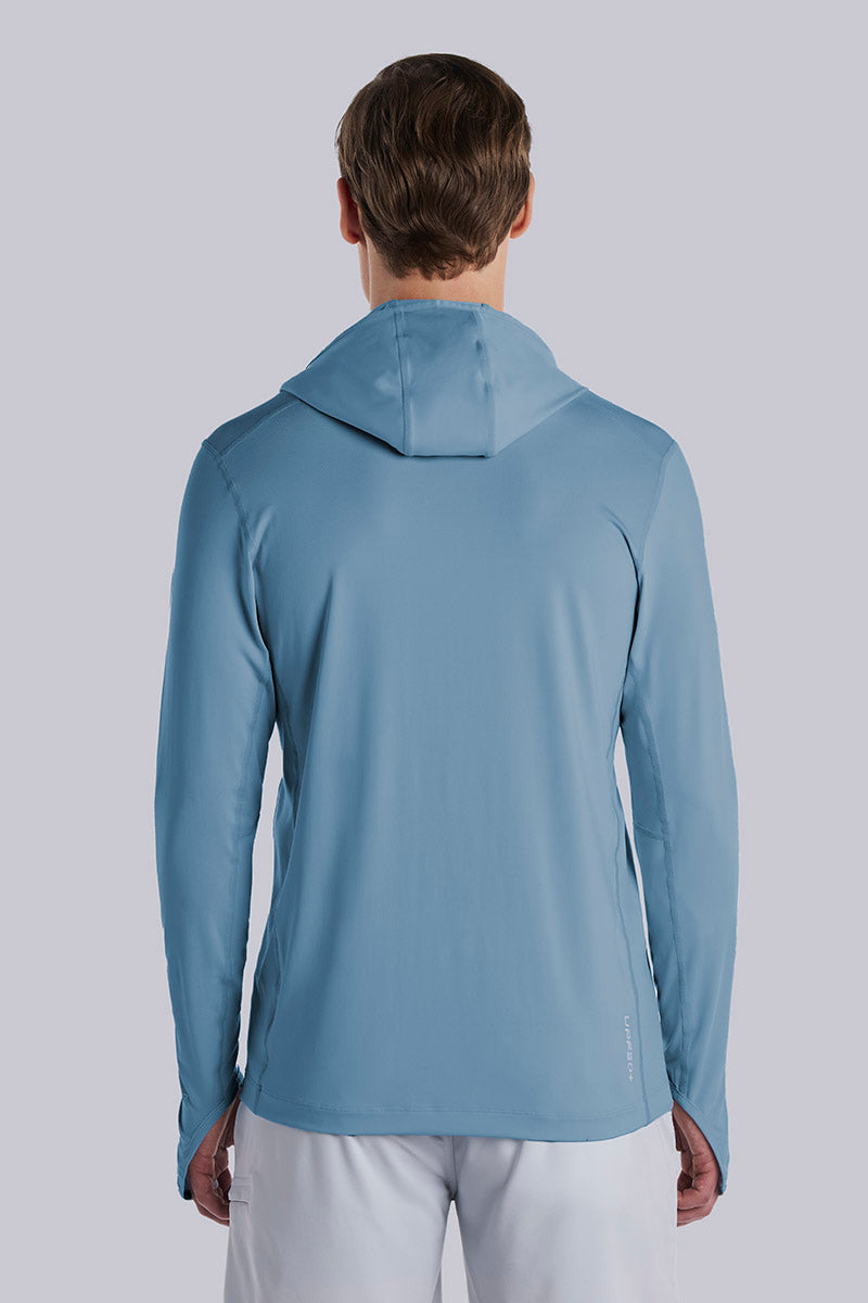 Men's Vented Andros Fishing Hoodie | Light Blue UPF 50+