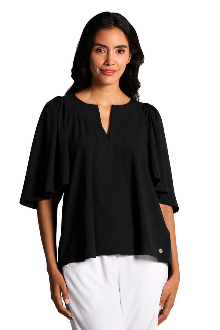 Flutter Sleeve Blouse | Black