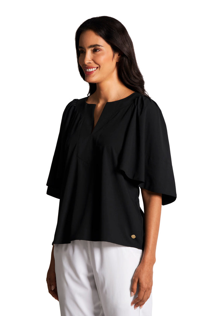 Flutter Sleeve Blouse | Black