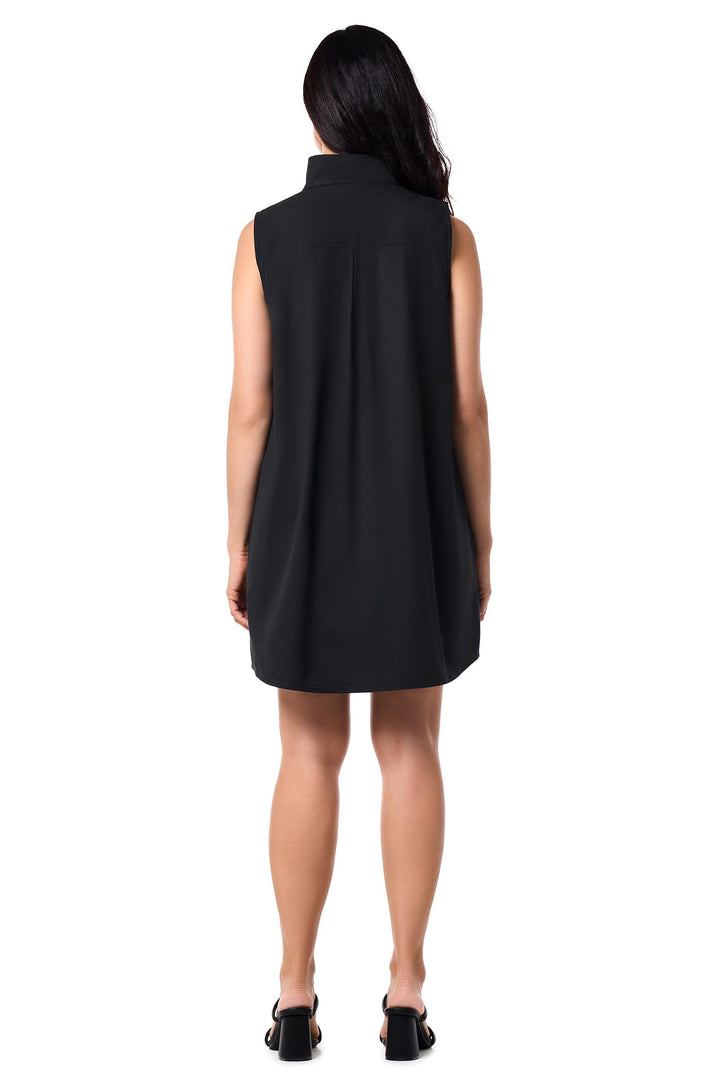 sleeveless dress shirt Coolibar Women's Sleeveless UPF50+ Mini Dress, Black Size S