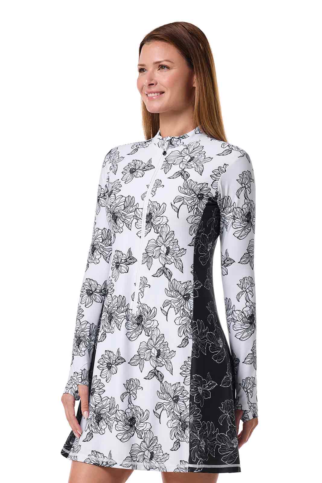 Women's Aspen Sunrise Long Sleeve Swim Dress Women's Aspen Sunrise Long Sleeve Swim Dress