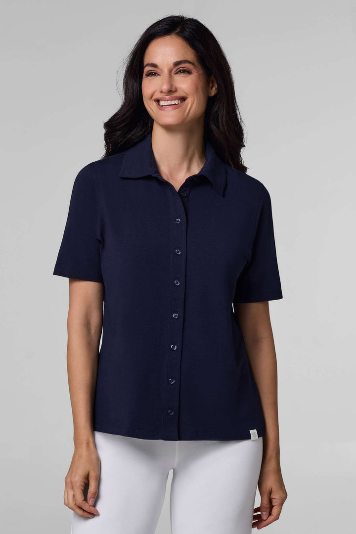 short sleeve dress shirts womens Port Authority Women's Short Sleeve SuperPro Oxford Shirt | Product