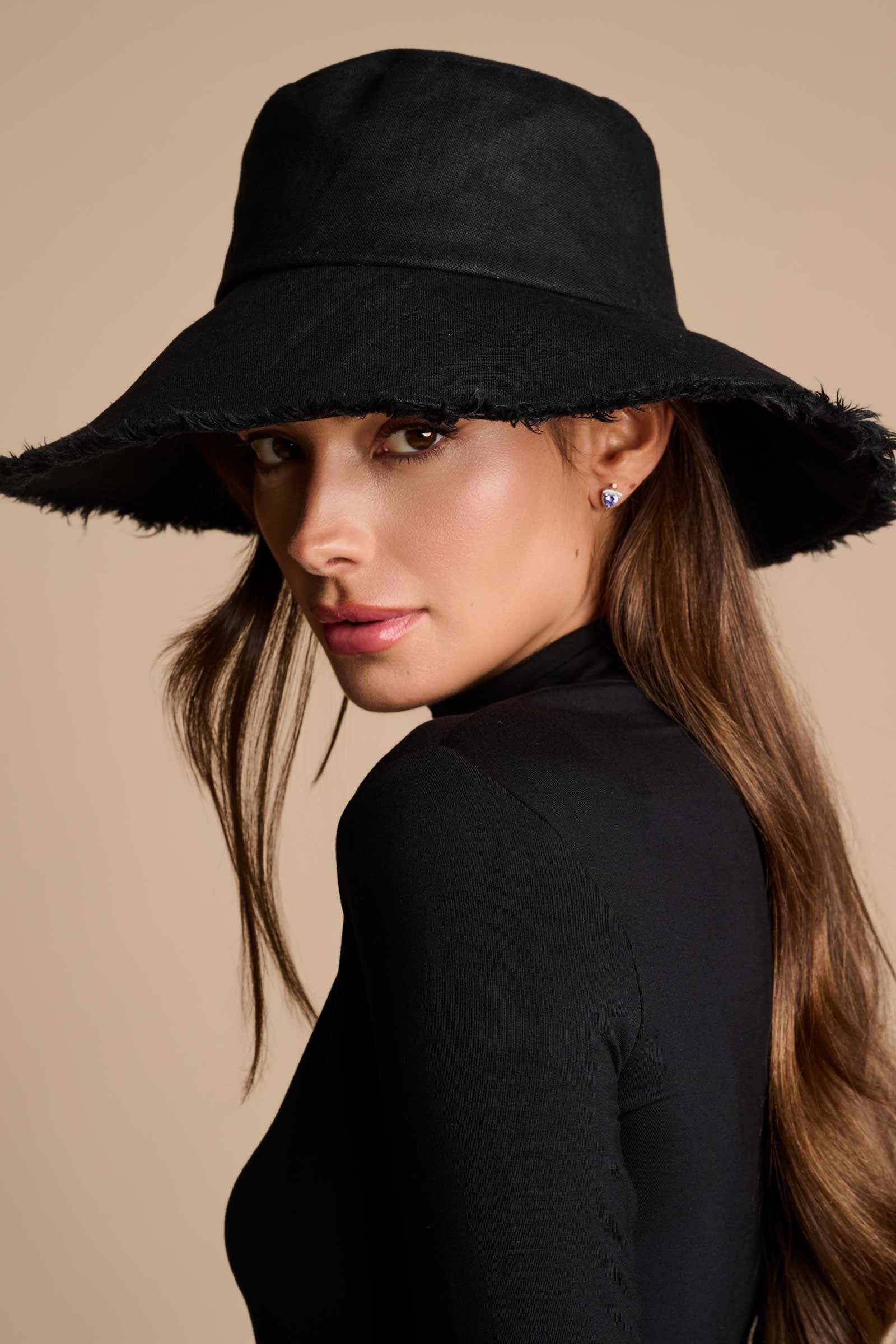 Women’s Black Turtleneck, High Neck Top, Cotton Blouse
