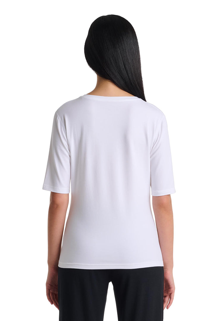 Women's Fitted V-Neck Short Sleeve T-Shirt | White