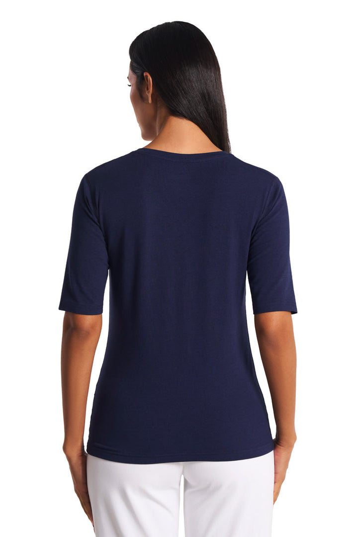 Women's Fitted V-Neck Short Sleeve T-Shirt | Navy