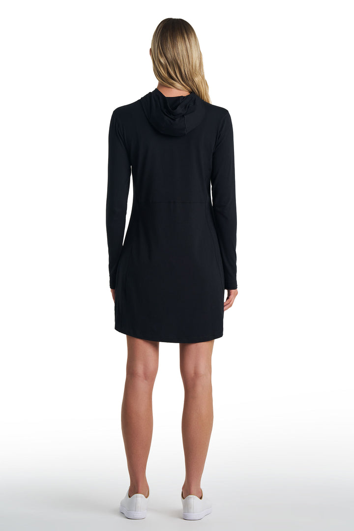 Cover-Up Dress with Half-Zip | Black