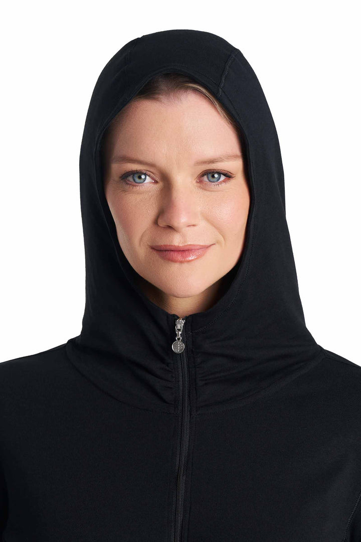 Cover-Up Dress with Half-Zip | Black