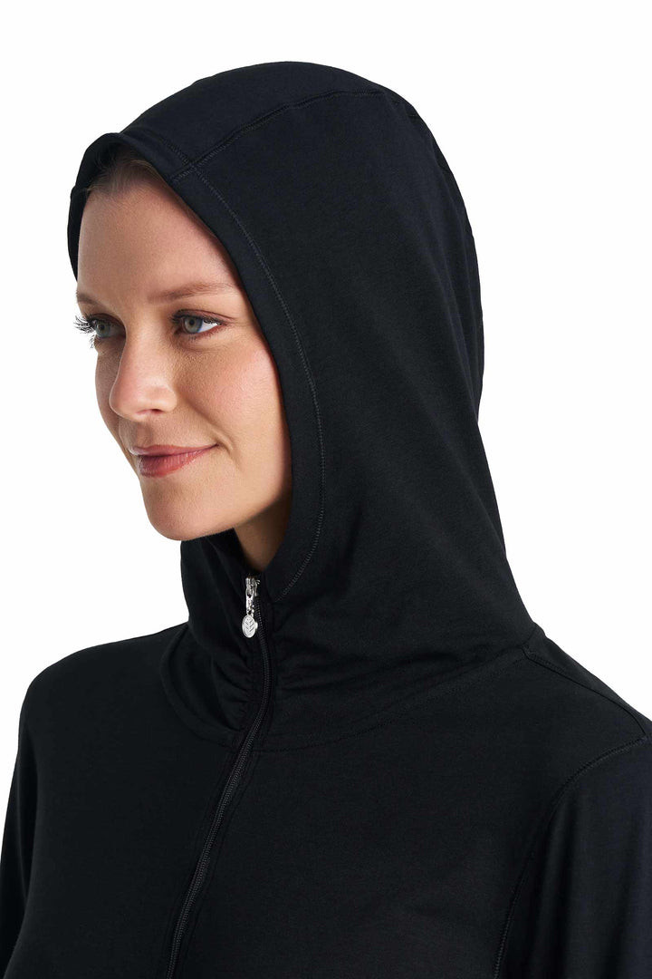 Cover-Up Dress with Half-Zip | Black