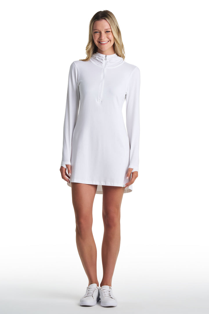 Cover-Up Dress with Half-Zip | White