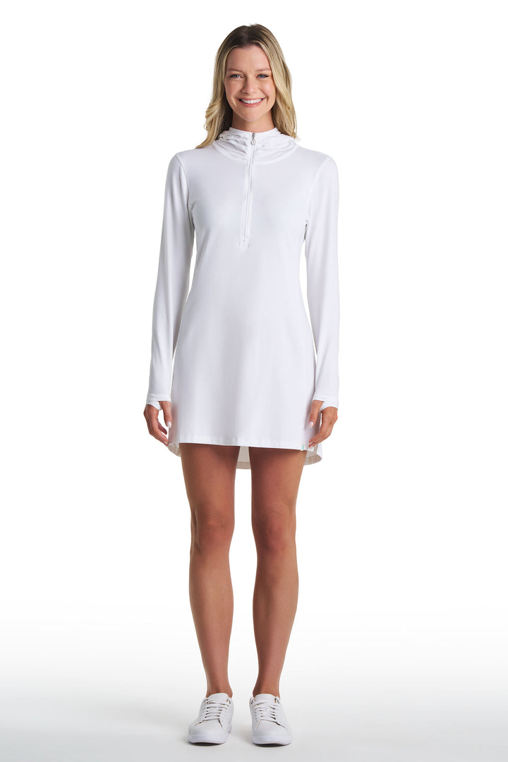 Cover-Up Dress with Half-Zip | White