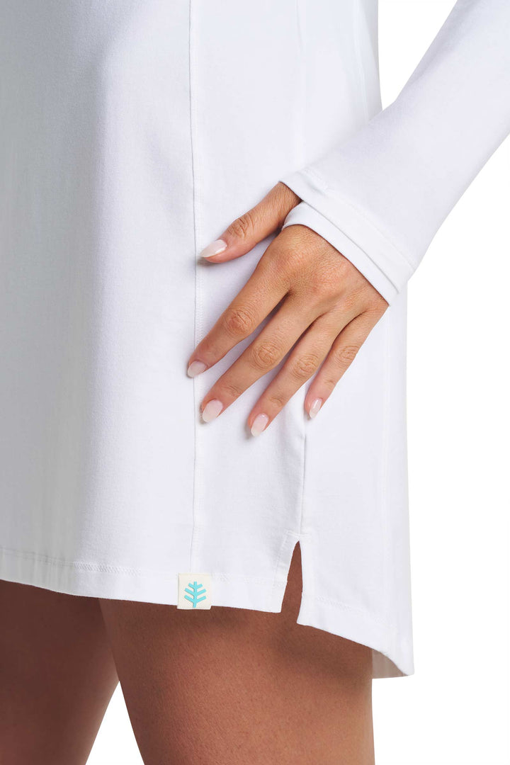 Cover-Up Dress with Half-Zip | White