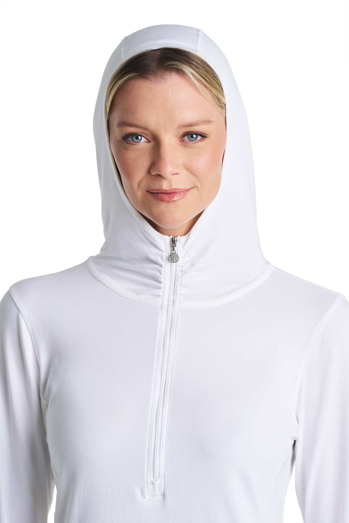 Cover-Up Dress with Half-Zip | White