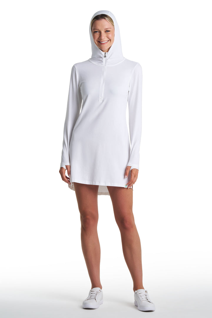 Cover-Up Dress with Half-Zip | White