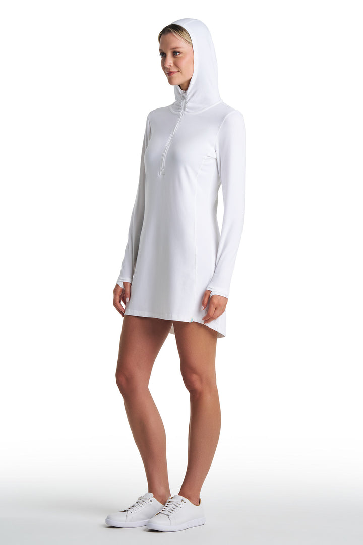 Cover-Up Dress with Half-Zip | White