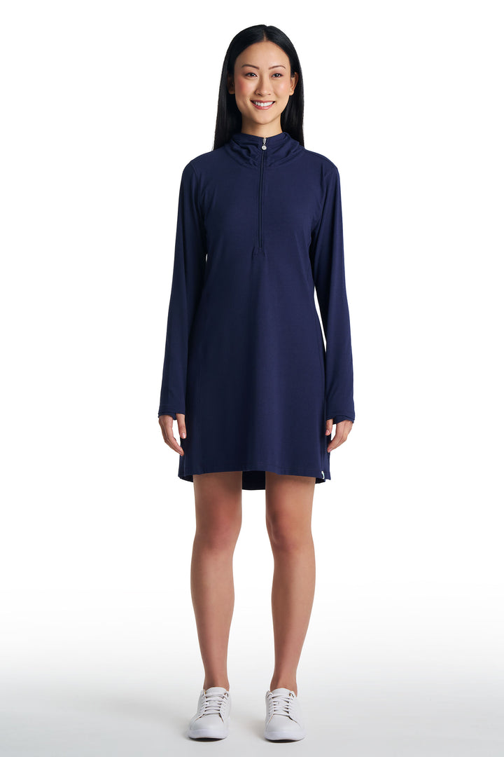 Cover-Up Dress with Half-Zip | Navy