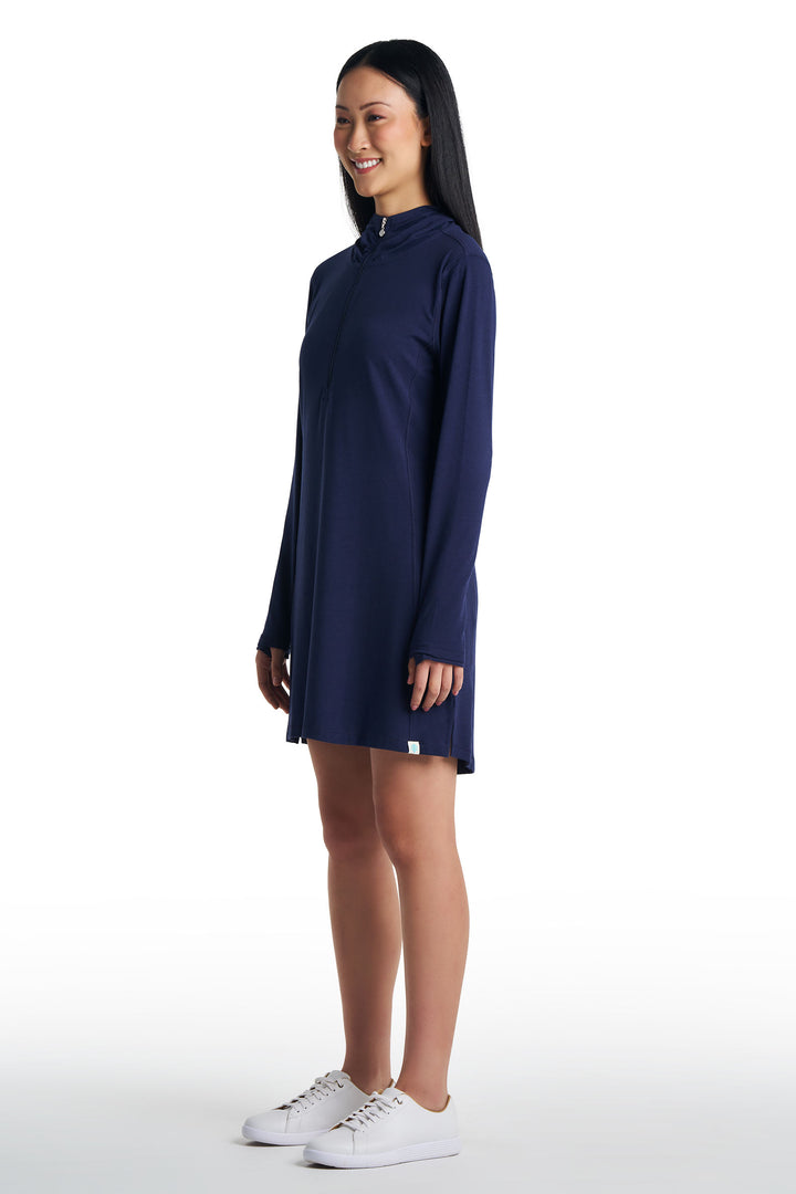Cover-Up Dress with Half-Zip | Navy