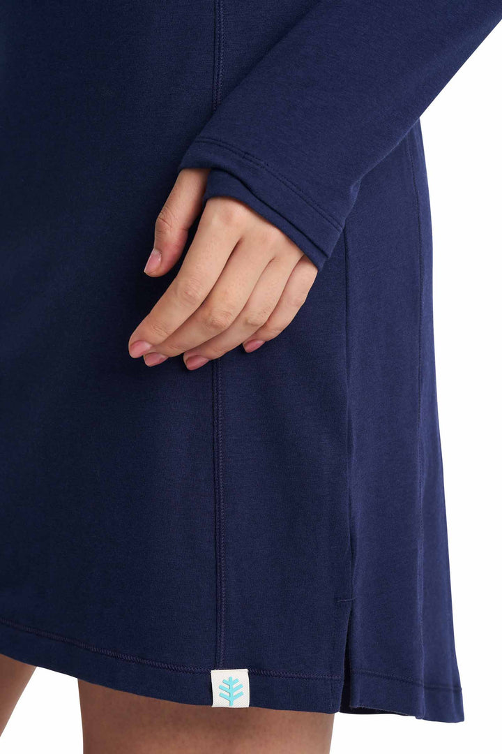 Cover-Up Dress with Half-Zip | Navy