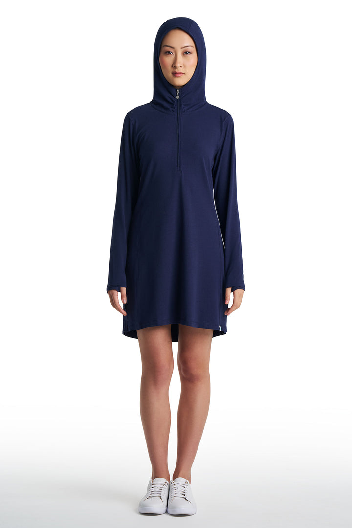 Cover-Up Dress with Half-Zip | Navy