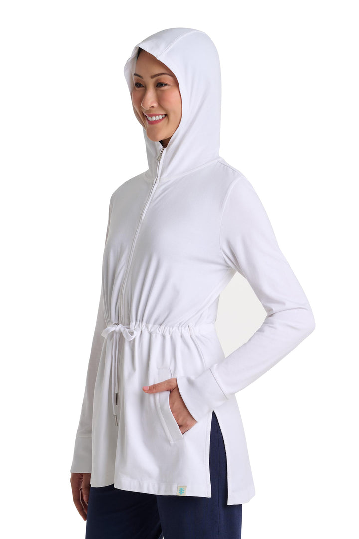 Women's Hoodie with Adjustable Waist | White