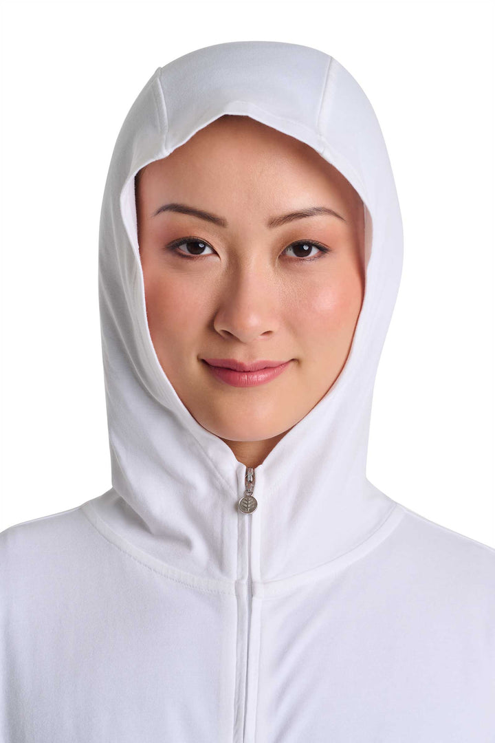 Women's Hoodie with Adjustable Waist | White